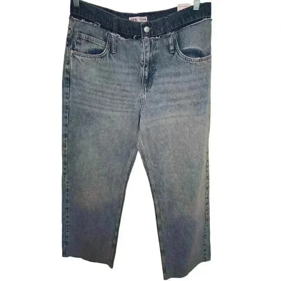 ZARA WOMAN NWT SS24 STRAIGHT-LEG DOUBLE WAISTBAND HIGH RISE JEANS 14 1889/053 - Picture 1 of 14